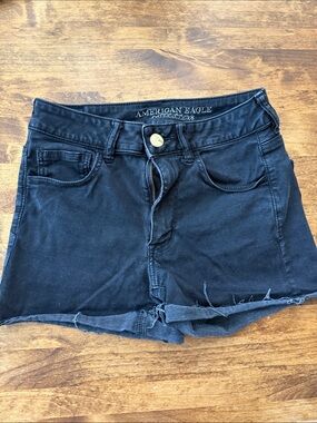 American Eagle Outfitters Black Denim Cutoff Shorts, Women’s US size 6